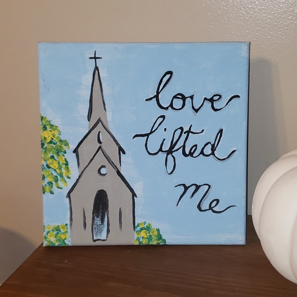 Church Acrylic painting  8 x 8 in.